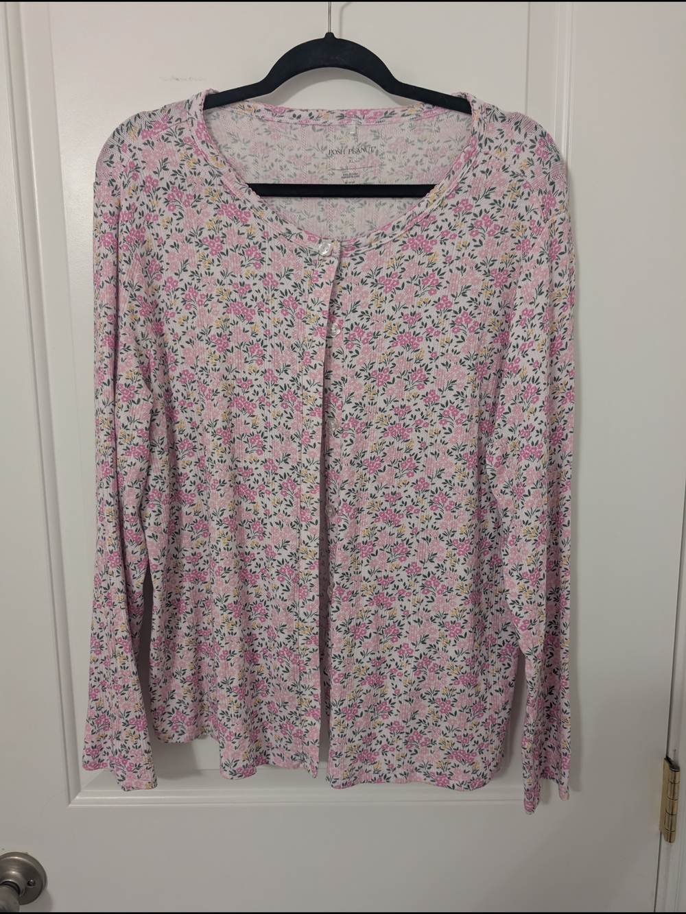 Posh Peanut Women's Pink Floral Cardigan Size XL Cottagecore